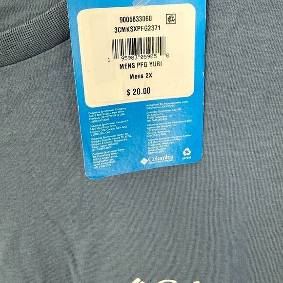 Columbia PFG Yuri T-Shirt Mens 2X Blue Graphic Back Performance Fishing Gear NWT - Picture 6 of 7